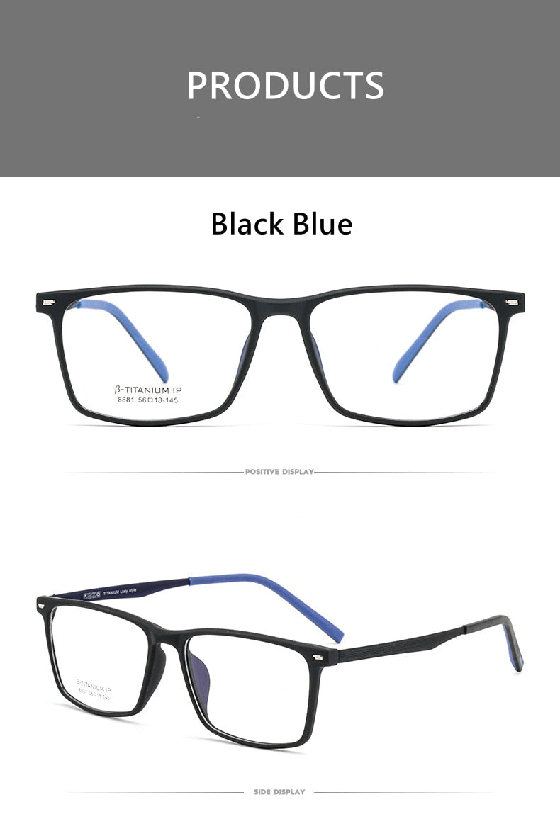 Yimaruili Men's Full Rim TR 90 Resin β Titanium Frame Eyeglasses 8881 Full Rim Yimaruili Eyeglasses