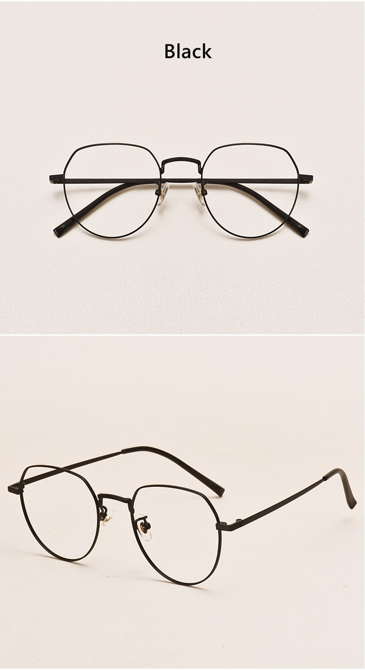 Yimaruili Unisex Full Rim Round Titanium Frame Eyeglasses 1901 Full Rim Yimaruili Eyeglasses