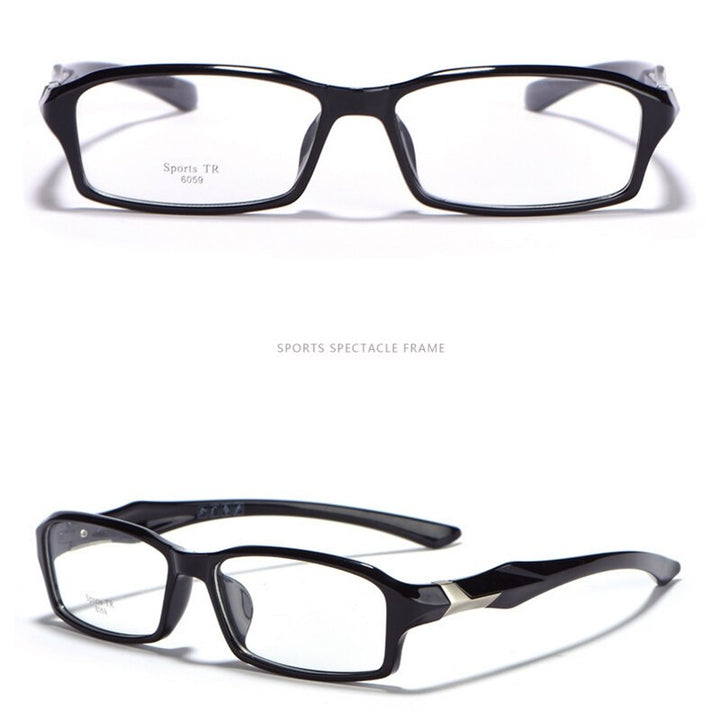 Yimaruili Men's Full Rim TR-90 Resin Sport Frame Eyeglasses 6059 Full Rim Yimaruili Eyeglasses Brihgt Black