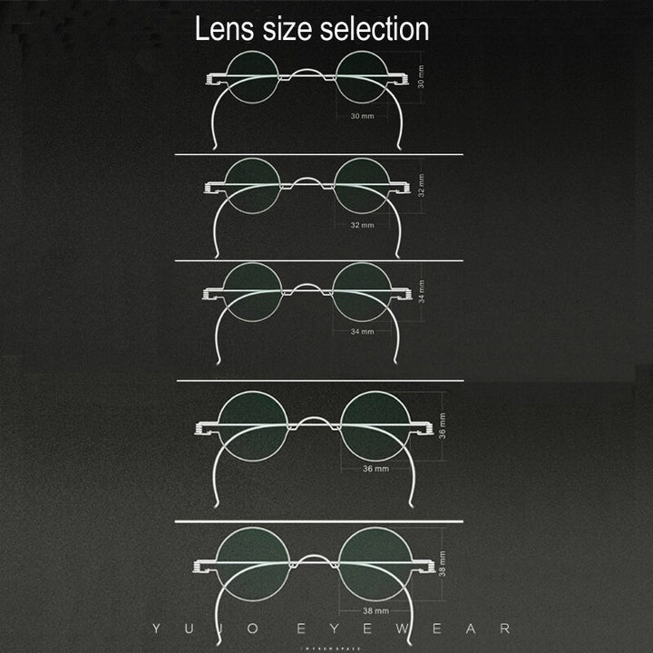 Yujo Women's Full Rim Round Stainless Steel Eyeglasses Y048 Full Rim Yujo