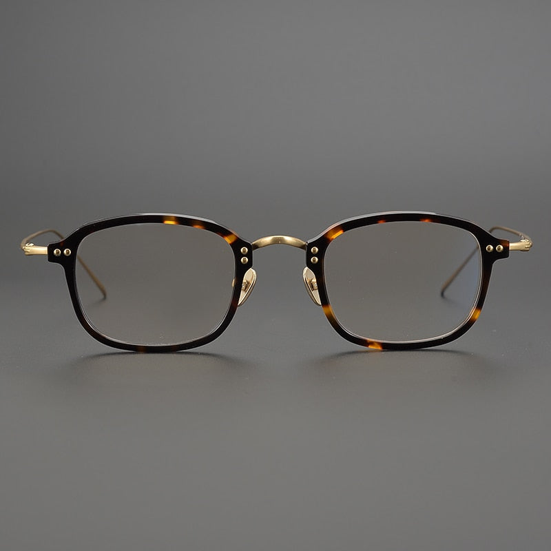 Gatenac Unisex Full Rim Square Acetate Titanium Frame Eyeglasses Gxyj330 Full Rim Gatenac