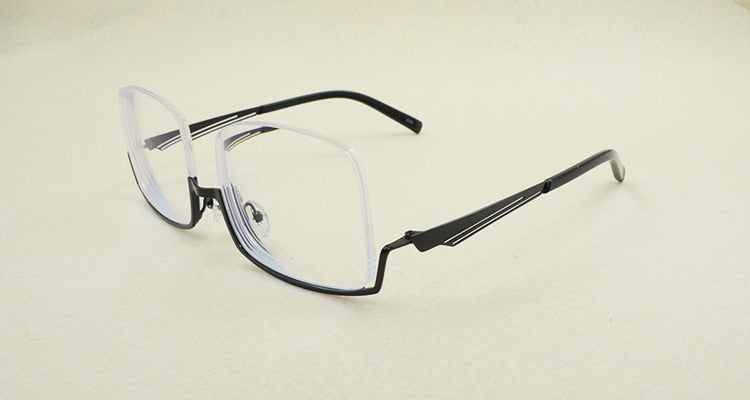 Yimaruili Men's Semi Rim Alloy Frame Eyeglasses YS01 Semi Rim Yimaruili Eyeglasses