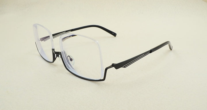 Yimaruili Men's Semi Rim Alloy Frame Eyeglasses YS01 Semi Rim Yimaruili Eyeglasses