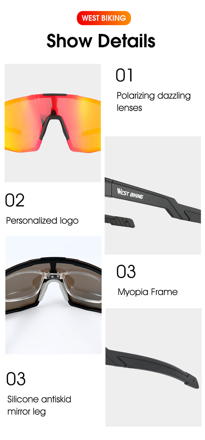 West Biking Unisex Full Rim Acetate Polarized Sport Sunglasses YP0703135 Sunglasses West Biking