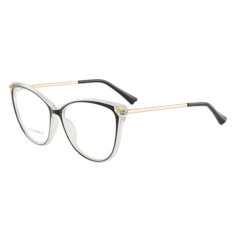 Hotony Women's Full Rim TR 90 Resin Cat Eye Frame Eyeglasses 7014 Full Rim Hotony black