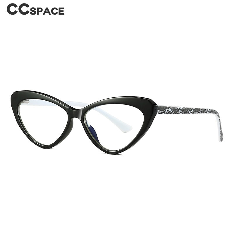 CCspace Unisex Full Rim Cat Eye Tr 90 Titanium Frame Eyeglasses 47532 Full Rim CCspace