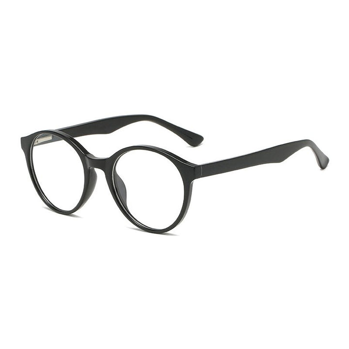 Hotony Unisex Full Rim Round Acetate Alloy Eyeglasses 8823 Full Rim Hotony Black