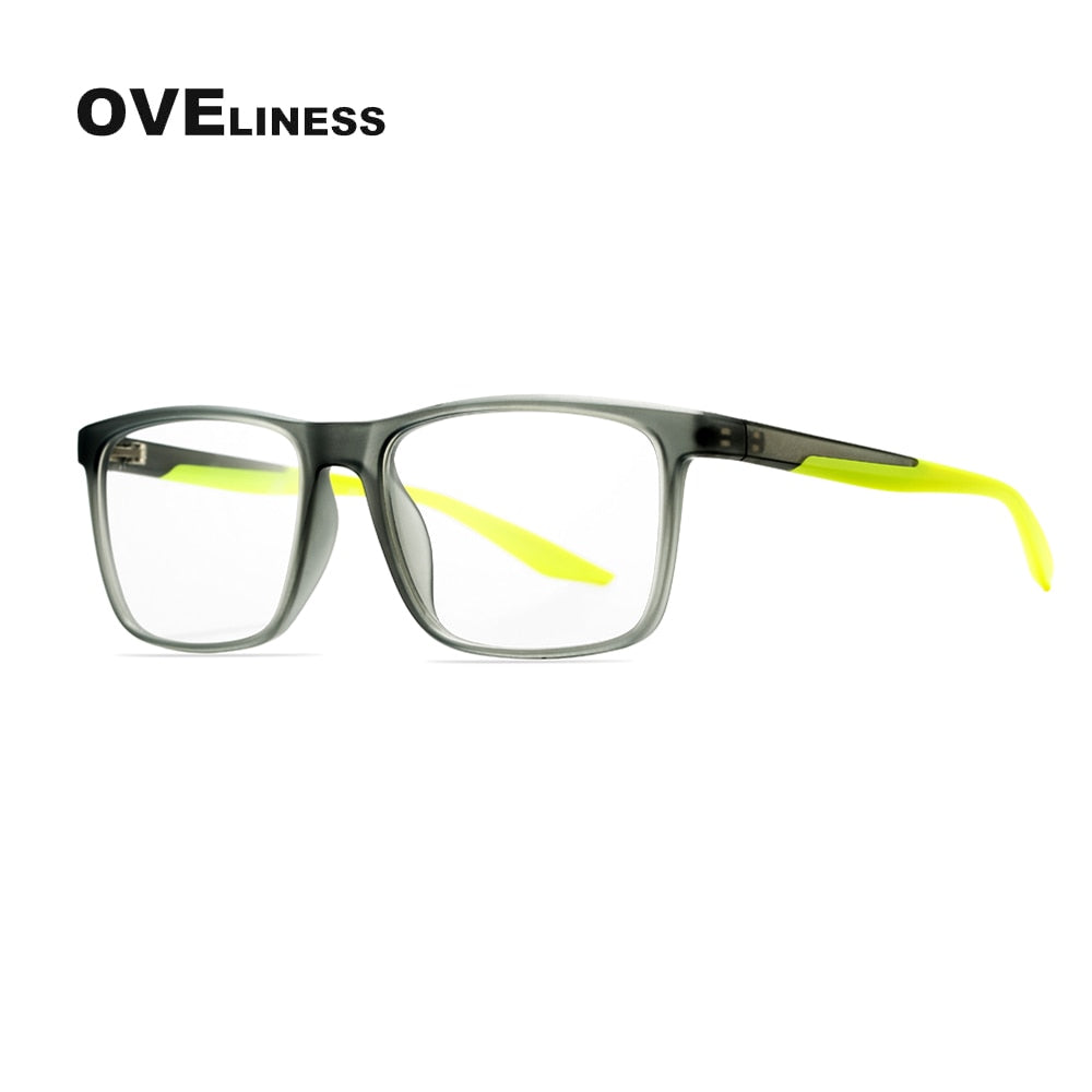 Oveliness Unisex Full Rim Square Tr 90 Titanium Eyeglasses Ol71p32 Full Rim Oveliness grey green