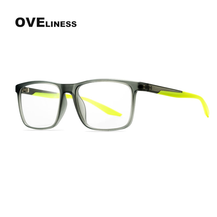 Oveliness Unisex Full Rim Square Tr 90 Titanium Eyeglasses Ol71p32 Full Rim Oveliness grey green