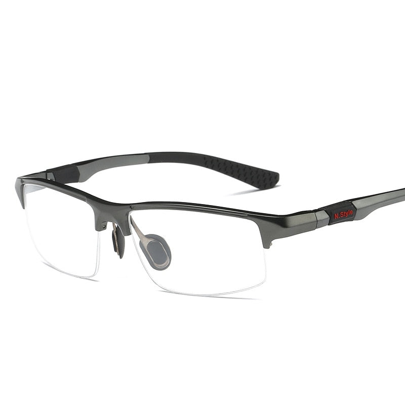 Yimaruili Men's Semi Rim Aluminum Magnesium Rectangular Frame Eyeglasses Y3121 Semi Rim Yimaruili Eyeglasses   