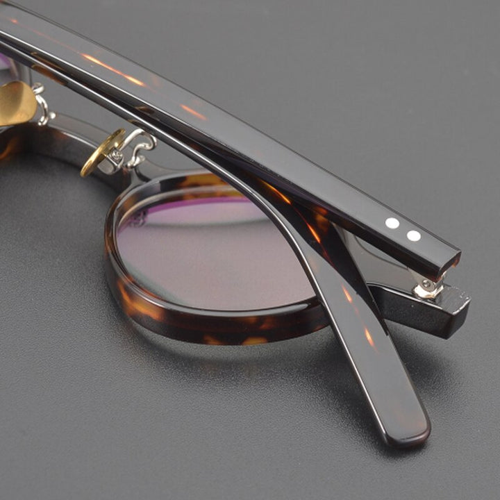 Gatenac Unisex Full Rim Round Acetate Frame Eyeglasses Gxyj704 Full Rim Gatenac