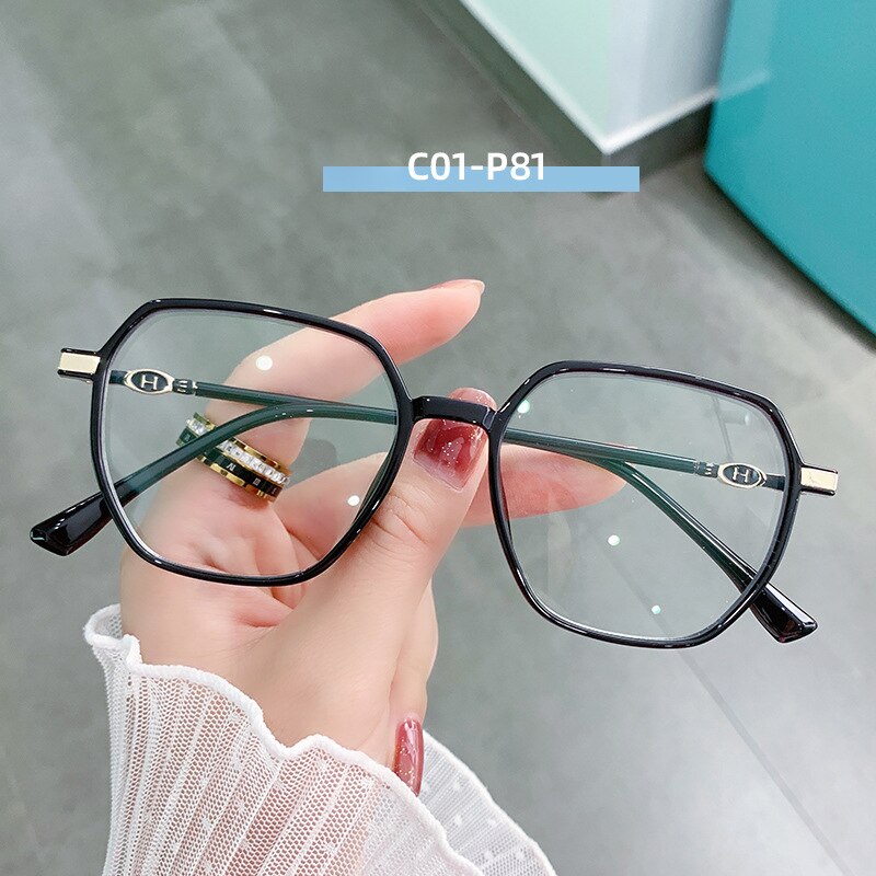 Hotony Women's Full Rim TR 90 Resin Square Frame Eyeglasses Lk304 Full Rim Hotony C01-P81