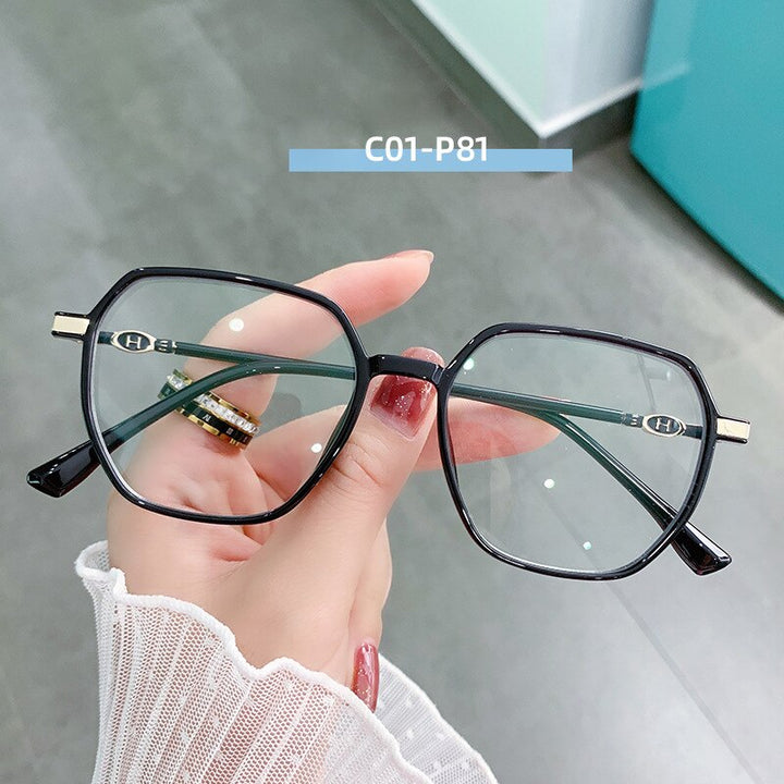 Hotony Women's Full Rim TR 90 Resin Square Frame Eyeglasses Lk304 Full Rim Hotony C01-P81