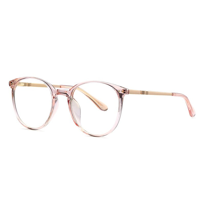 Hotochki Women's Full Rim Round TR-90 Resin Alloy Frame Eyeglasses 2055 Full Rim Hotochki Pink