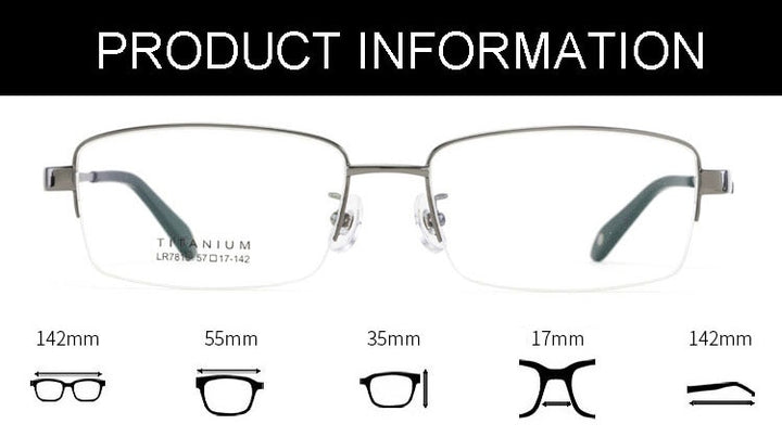 Hotochki Men's Titanium Memory Alloy Eyeglasses Lr7818 Full Rim Hotochki