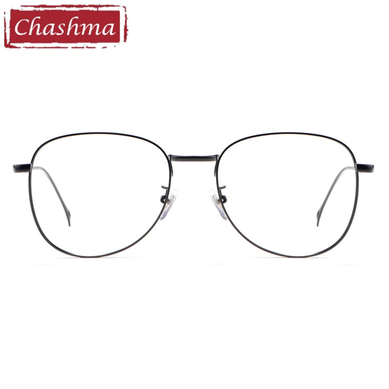 Chashma Ottica Unisex Full Rim Round Square Stainless Steel Eyeglasses Full Rim Chashma Ottica