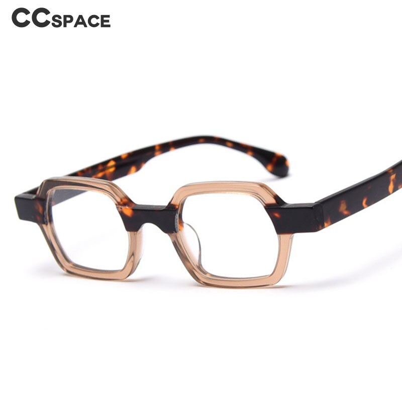 CCspace Unisex Full Rim Polygon Acetate Frame Eyeglasses 49804 Full Rim CCspace