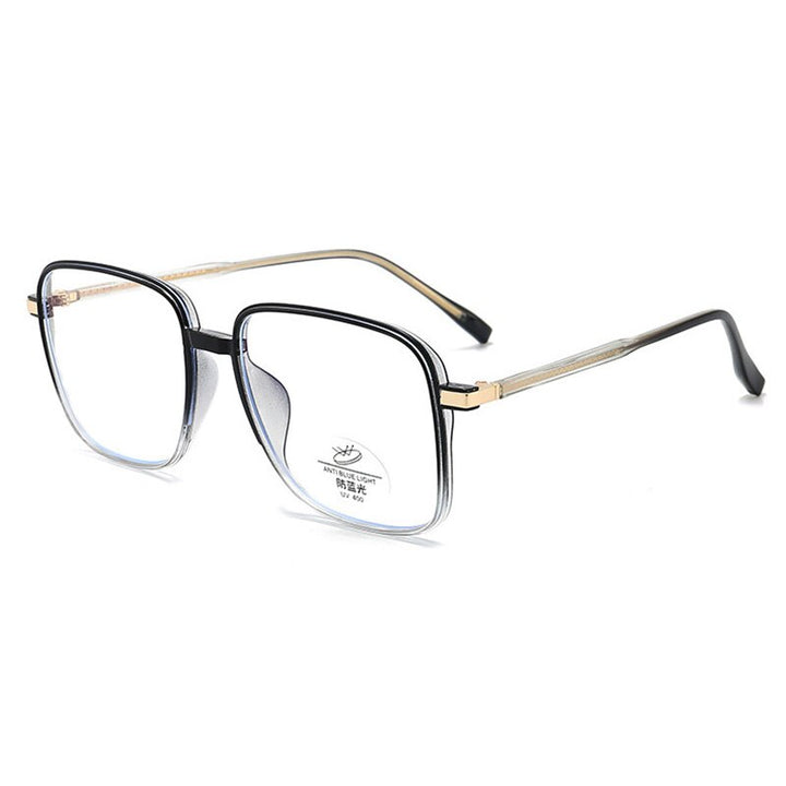 Hotony Unisex Full Rim Square TR 90 Resin Frame Eyeglasses 8877 Full Rim Hotony Gradient Black-C7