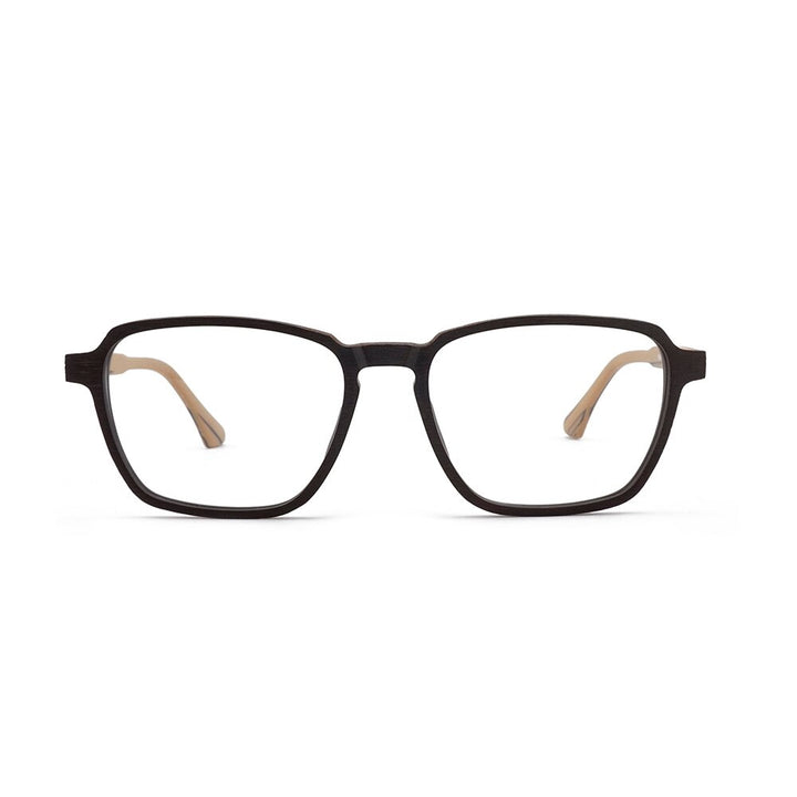 Hdcrafter Men's Full Rim Oversized Polygonal Square Wood Frame Eyeglasses 1694 Full Rim Hdcrafter Eyeglasses