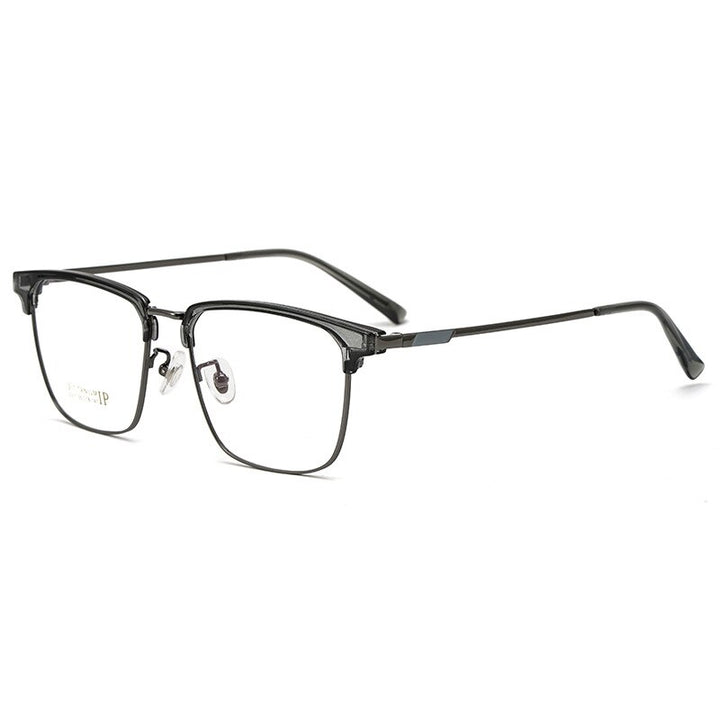 Yimaruili Men's Full Rim IP Plated β Titanium Square Frame Eyeglasses 2311YJ Full Rim Yimaruili Eyeglasses Transparent Gray