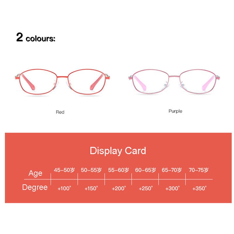 Hotony Women's Full Rim Rectangular Alloy Frame Presbyopic Reading Glasses 9002 Reading Glasses Hotony   