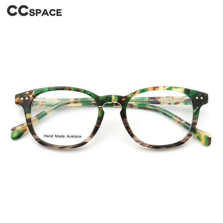 CCspace Women's Full Rim Round Acetate Frame Eyeglasses 49526 Full Rim CCspace
