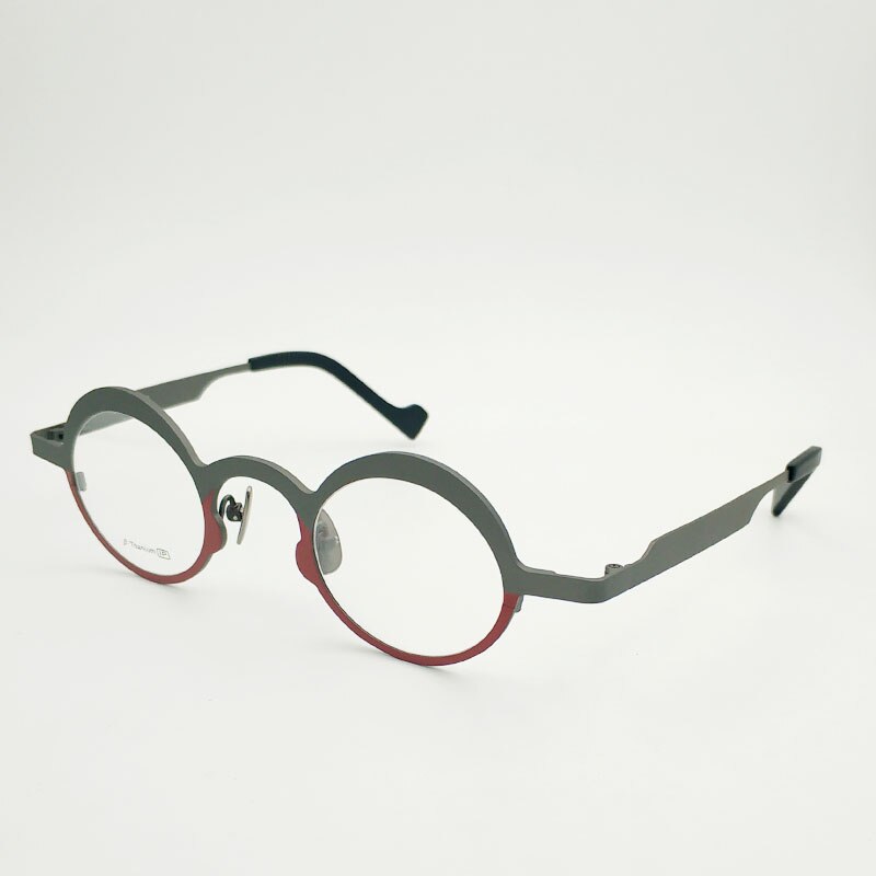 Yujo Unisex Full Rim Round Eyeglasses Titanium 7023 Full Rim Yujo