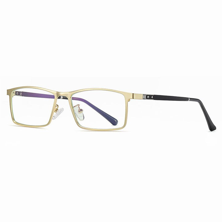 Hotochki Men's Full Rim Alloy Frame Anti Blue Lens Eyeglasses 2316 Full Rim Hotochki Gold