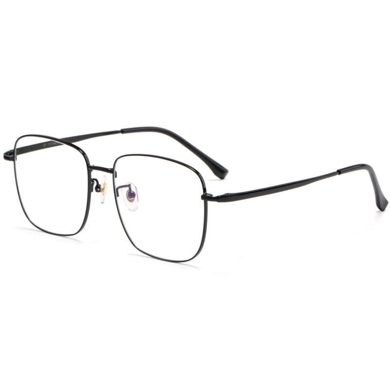 Yimaruili Unisex Full Rim Titanium Round Frame Eyeglasses T3501 Full Rim Yimaruili Eyeglasses Black