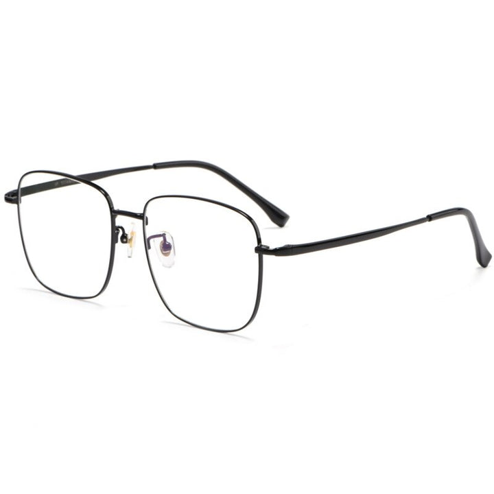 Yimaruili Unisex Full Rim Titanium Round Frame Eyeglasses T3501 Full Rim Yimaruili Eyeglasses Black