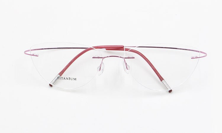 Bclear Women Rimless Cat Eye Memory Titanium Eyeglasses 2003 Rimless Bclear Pink