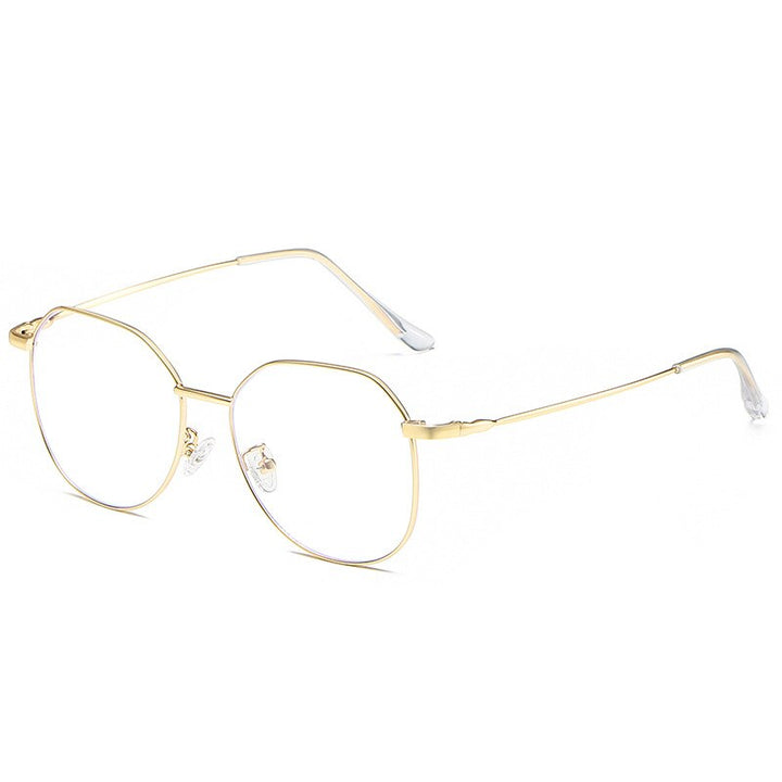 Hotony Unisex Full Rim Alloy Polygonal Frame Eyeglasses Zy9038 Full Rim Hotony Gold