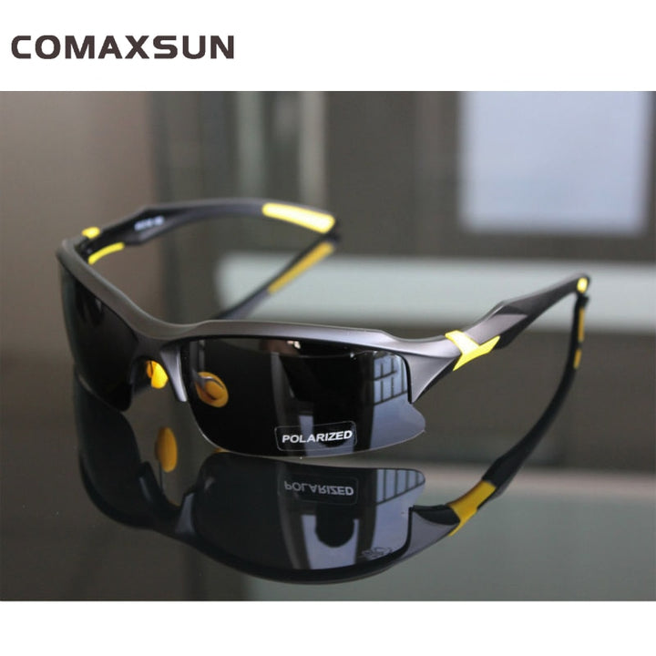 Comaxsun Men's Polarized Full Rim Rectangle Acetate Sport Sunglasses XQ129 Sunglasses Comaxsun Sty1Matte Yellow China