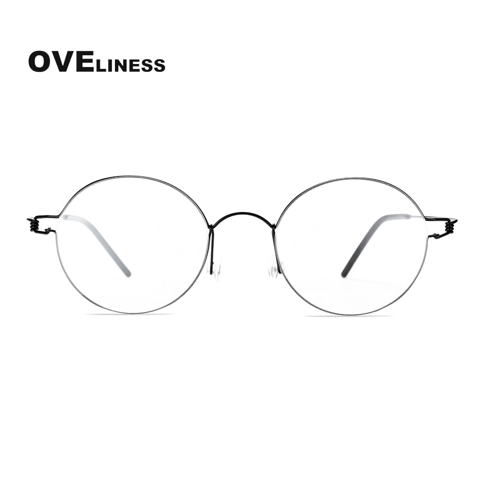 Oveliness Unisex Full RimTitanium Screwless Eyeglasses Ols02 Full Rim Oveliness black