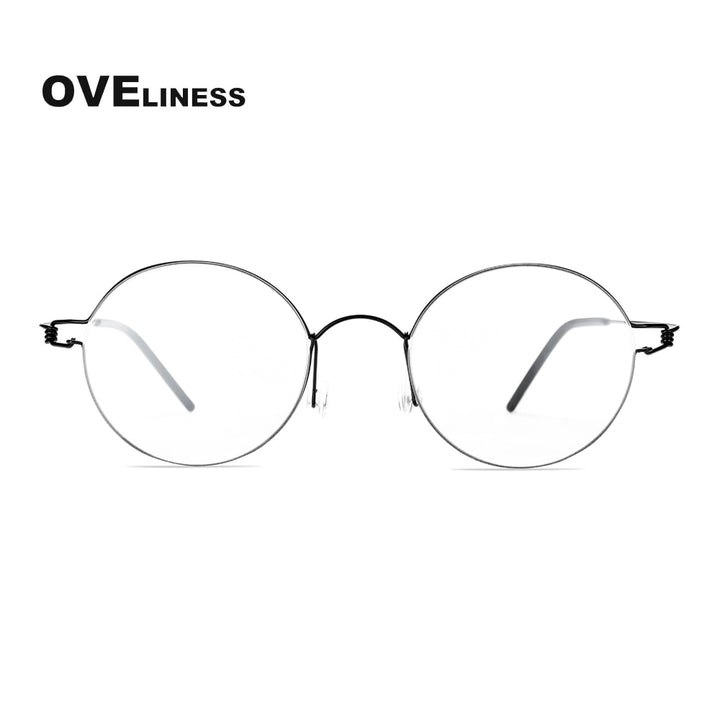 Oveliness Unisex Full RimTitanium Screwless Eyeglasses Ols02 Full Rim Oveliness black