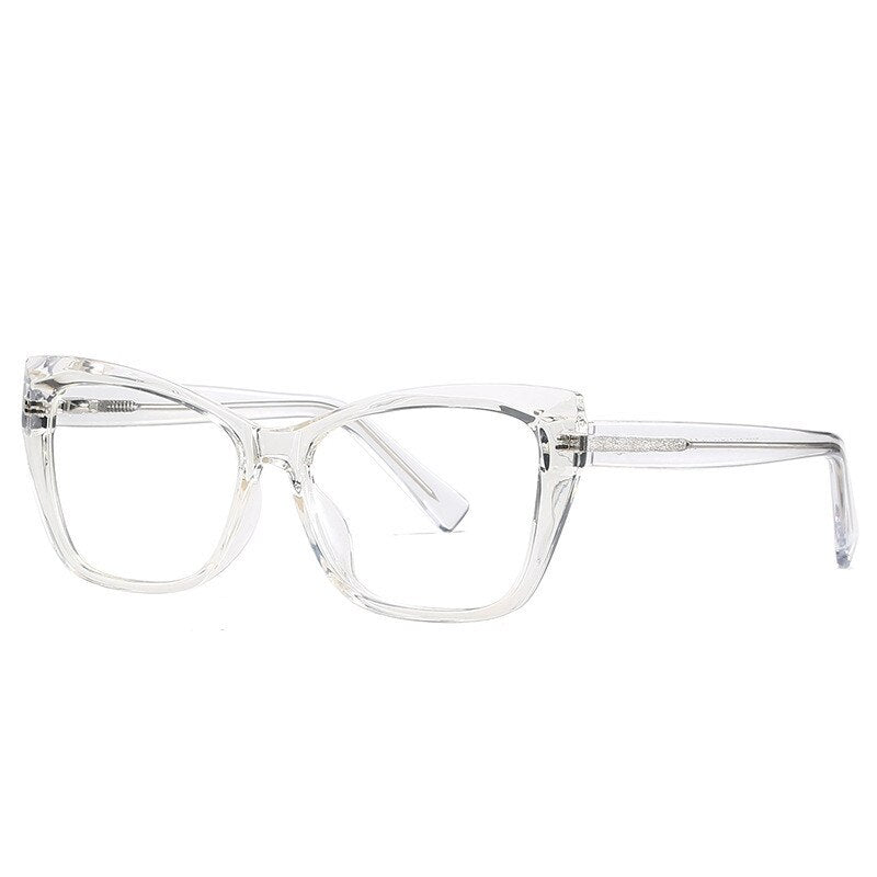 Chashma Women's Full Rim Cat Eye Alloy Acetate Eyeglasses 2002 Full Rim Chashma Transparent