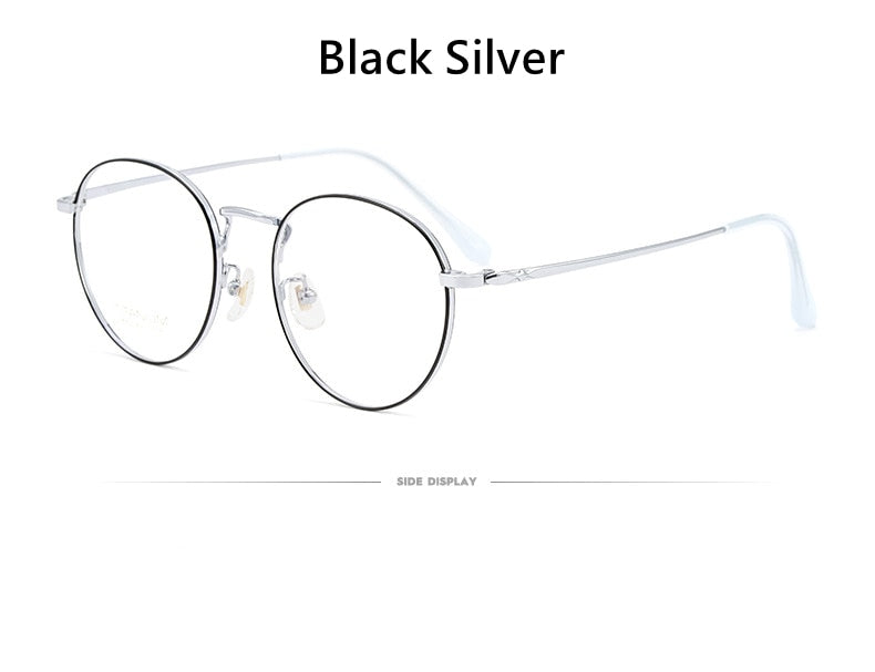 Yimaruili Unisex Full Rim Round Titanium Frame Eyeglasses CK803 Full Rim Yimaruili Eyeglasses