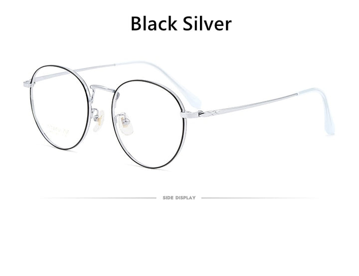 Yimaruili Unisex Full Rim Round Titanium Frame Eyeglasses CK803 Full Rim Yimaruili Eyeglasses