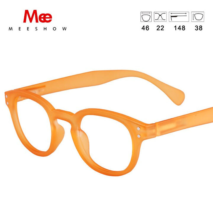 Meeshow Women's Full Rim Round Polycarbonate Reading Glasses 1513 Reading Glasses Meeshow