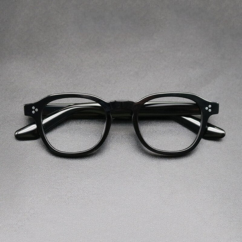 Gatenac Unisex Full Rim Square Acetate Frame Eyeglasses Gxyj684 Full Rim Gatenac Black