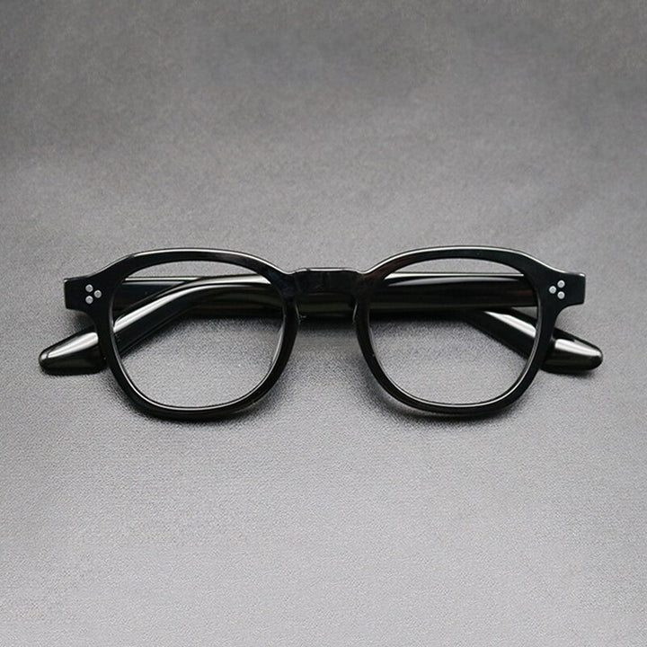 Gatenac Unisex Full Rim Square Acetate Frame Eyeglasses Gxyj684 Full Rim Gatenac Black
