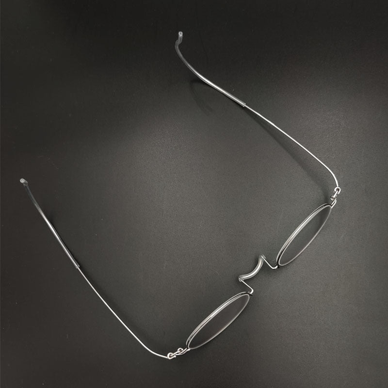 Unisex Handcrafted Eyeglasses Oval Stainless Steel Frame Customizable Lenses Frame Yujo   