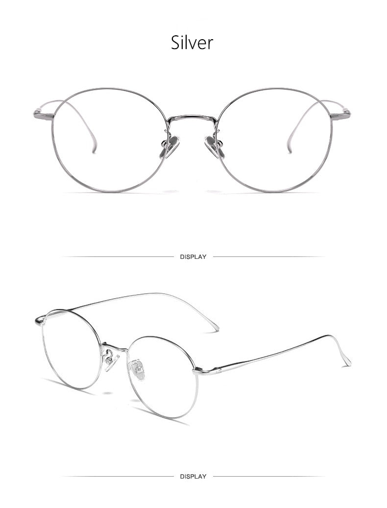 Yimaruili Unisex Full Rim Round Titanium Frame Eyeglasses 3216 Full Rim Yimaruili Eyeglasses