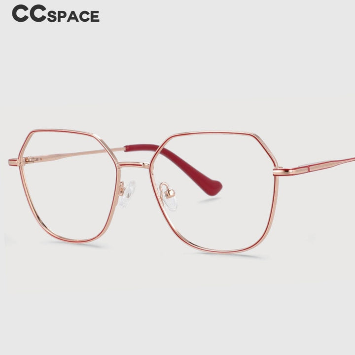 CCspace Unisex Full Rim Polygon Oval Alloy Frame Eyeglasses 53996 Full Rim CCspace