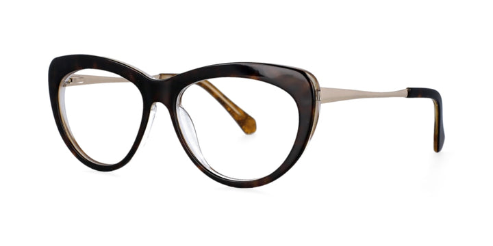 CCspace Unisex Full Rim Cat Eye Acetate Frame Eyeglasses 51070 Full Rim CCspace C5Gold-Leopard