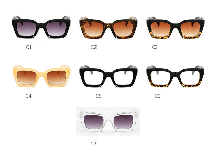 CCspace Unisex Full Rim Square Cat Eye Resin Rivet Frame Eyeglasses 47105 Full Rim CCspace