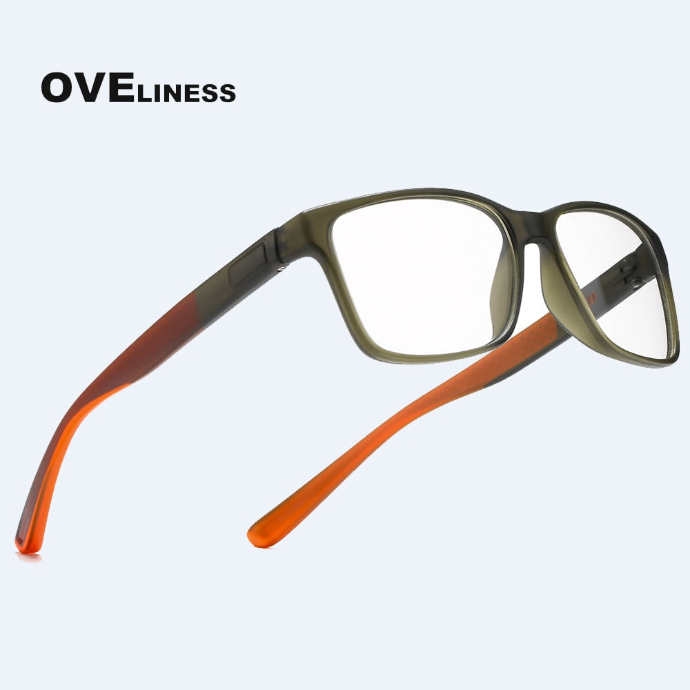 Oveliness Unisex Full Rim Square Tr 90 Titanium Eyeglasses 7091 Full Rim Oveliness