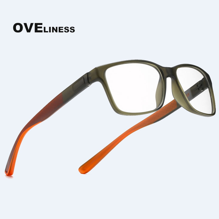 Oveliness Unisex Full Rim Square Tr 90 Titanium Eyeglasses 7091 Full Rim Oveliness