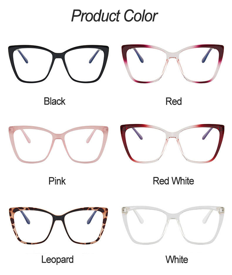 Hotony Women's Full Rim TR 90 Resin Square Cat Eye Frame Eyeglasses 7049 Full Rim Hotony
