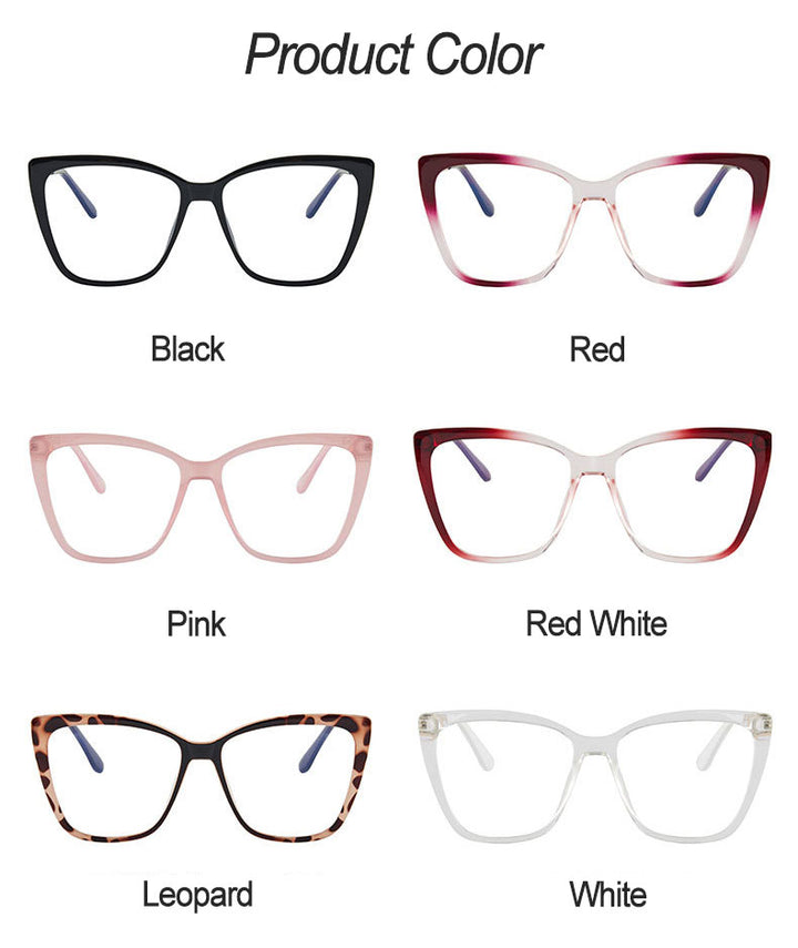 Hotony Women's Full Rim TR 90 Resin Square Cat Eye Frame Eyeglasses 7049 Full Rim Hotony